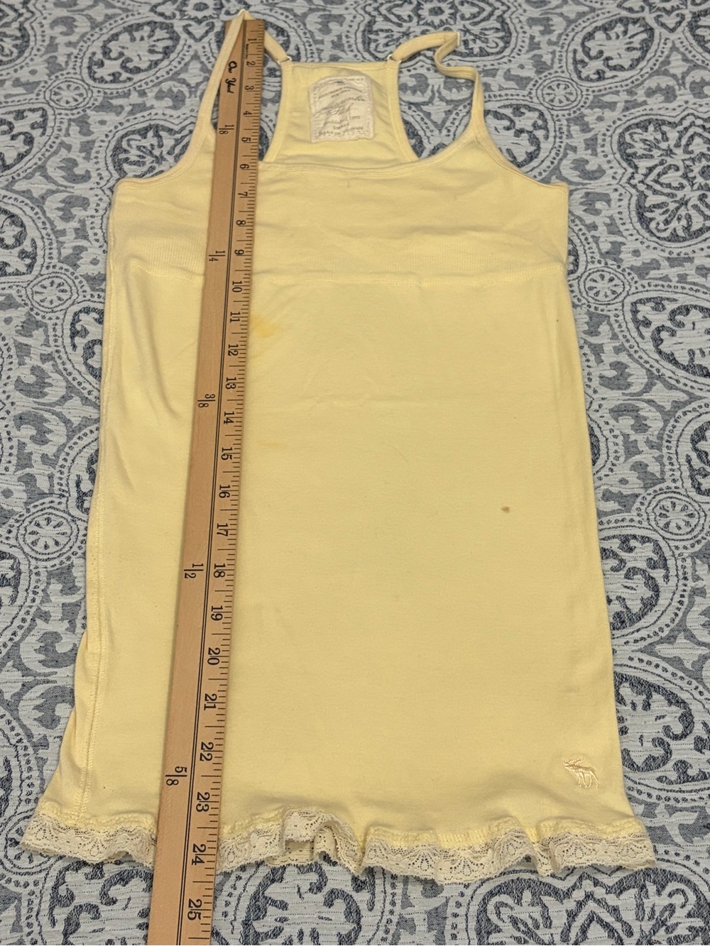 Vintage Abercrombie Yellow Lace-Trim Tank Top Small - Picture 8 of 12